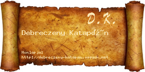Debreczeny Katapán névjegykártya